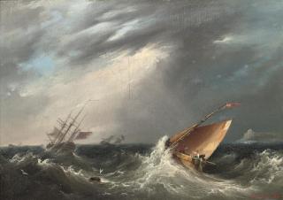 John Wilson Carmichael - Riding out the gale