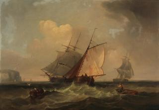 John Wilson Carmichael - Sailing vessels on a collision course off Dover