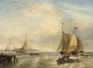 John Wilson Carmichael - Shipping off the mouth of the Scheldt