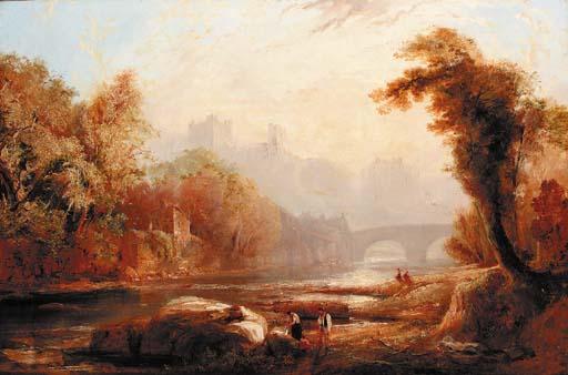 John Wilson Ewbank, R.S.A. - Richmond Castle at dusk