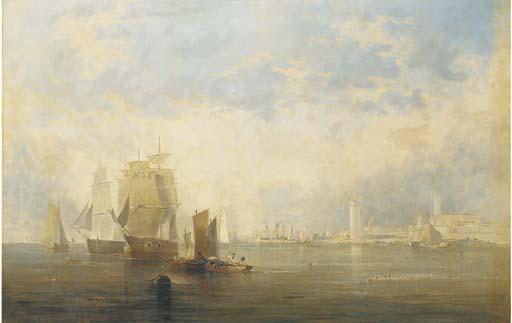 John Wilson Ewbank, R.S.A. - Shipping in the harbour, South Shields