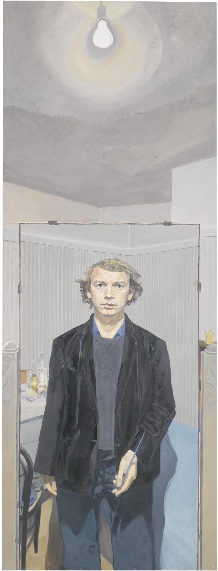 John Wonnacott - Self-Portrait With Electric Light Bulb