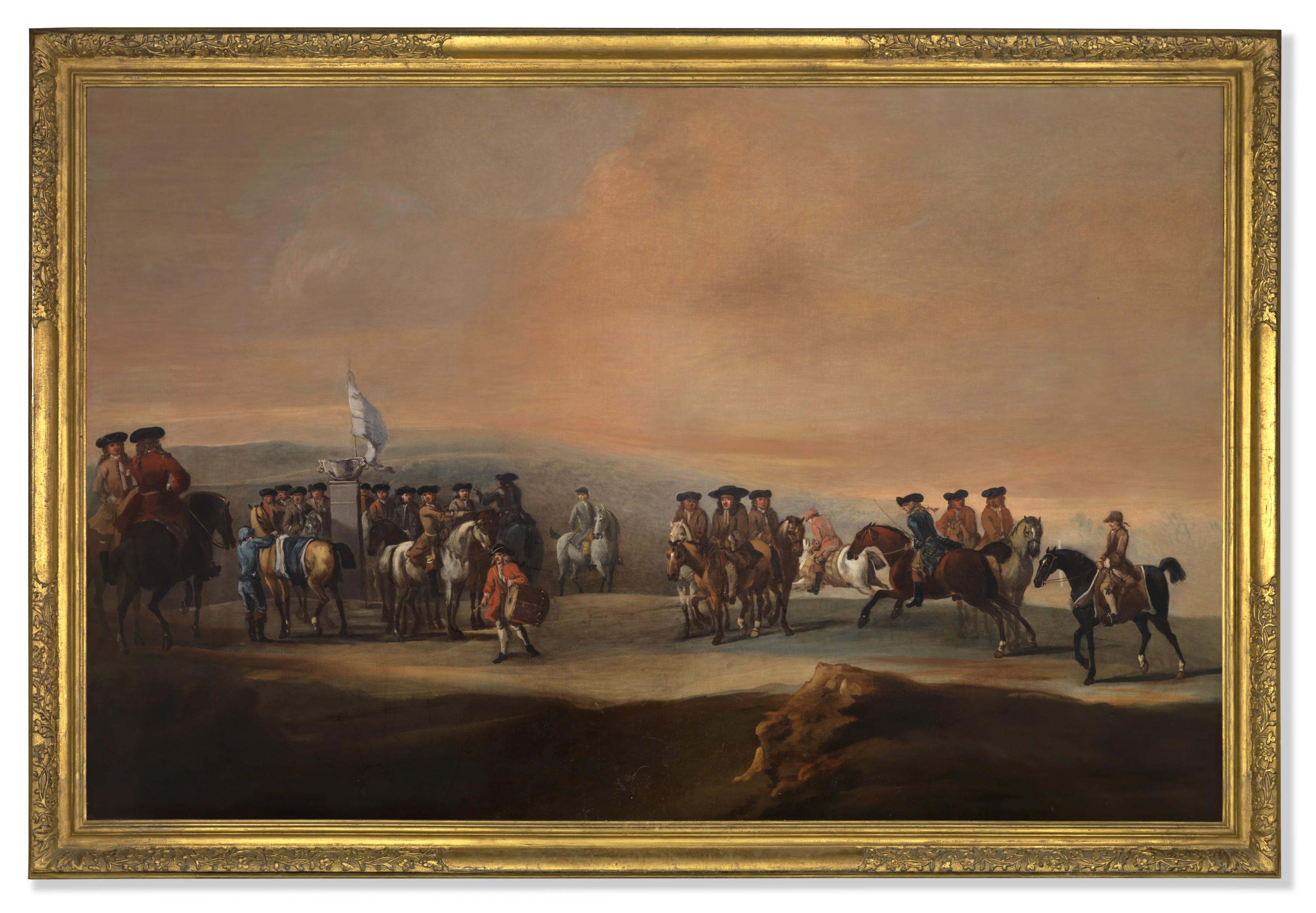 John Wootton - A Race Meeting At Newmarket With Tragonwell Frampton (1641-1727) And Other Riders
