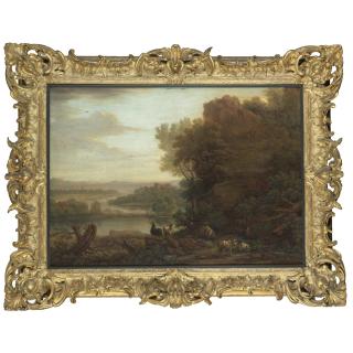 John Wootton - An Arcadian Landscape With Goats A Castle Beyond