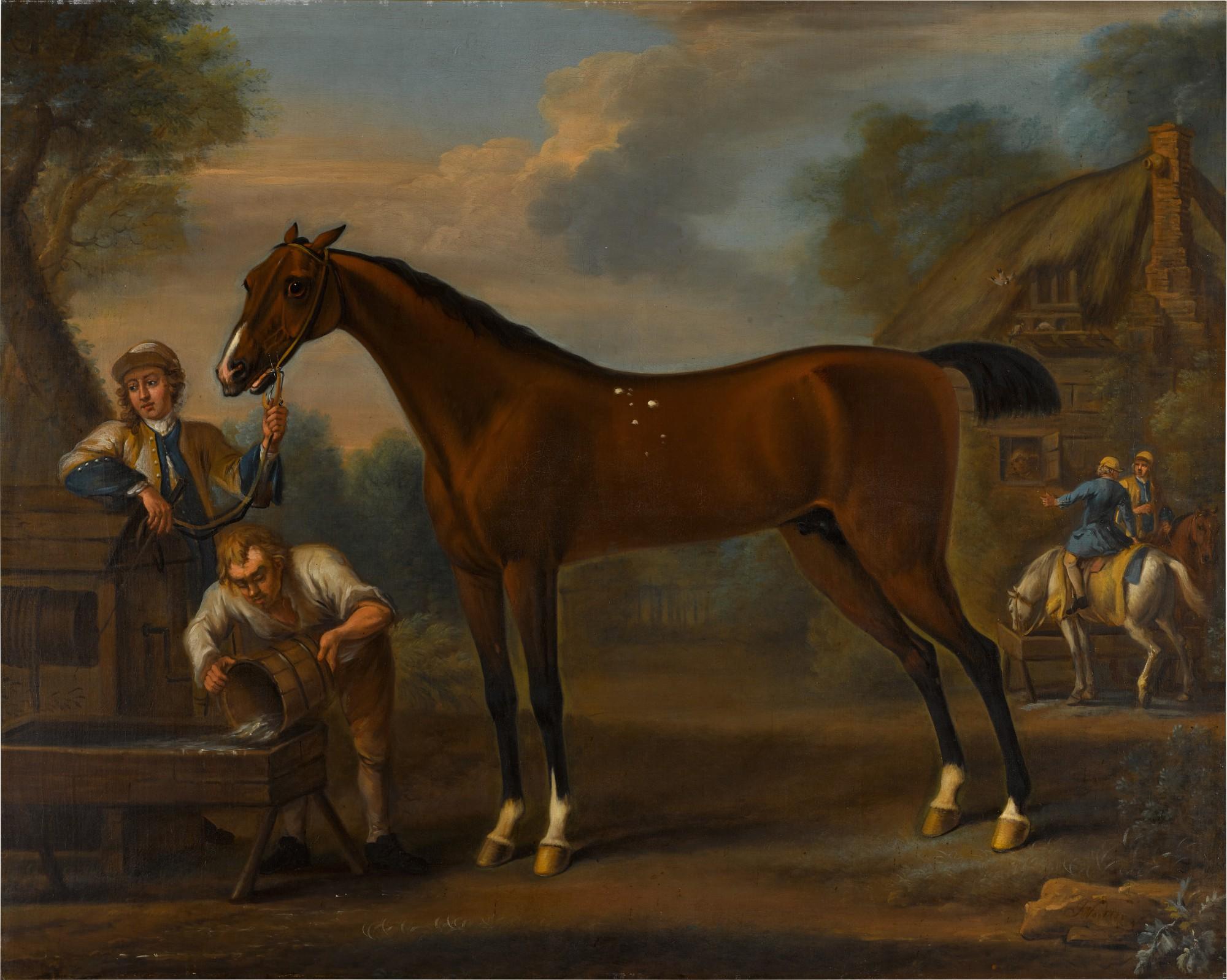 John Wootton - The Duke of Devonshire\'s celebrated Flying Childers, held by a groom