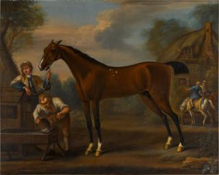 John Wootton - The Duke of Devonshire\'s celebrated Flying Childers, held by a groom