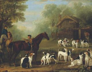 John Wootton - Unkenneling: a study for the painting in the Wootton Hall at Althorp