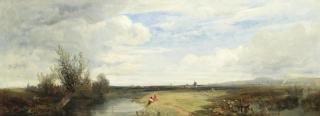 John Wright Oakes - Courting On The River Bank