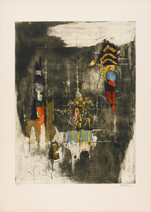 Johnny Friedlaender - Konvolut von vier farbigen Aquatintaradierungen