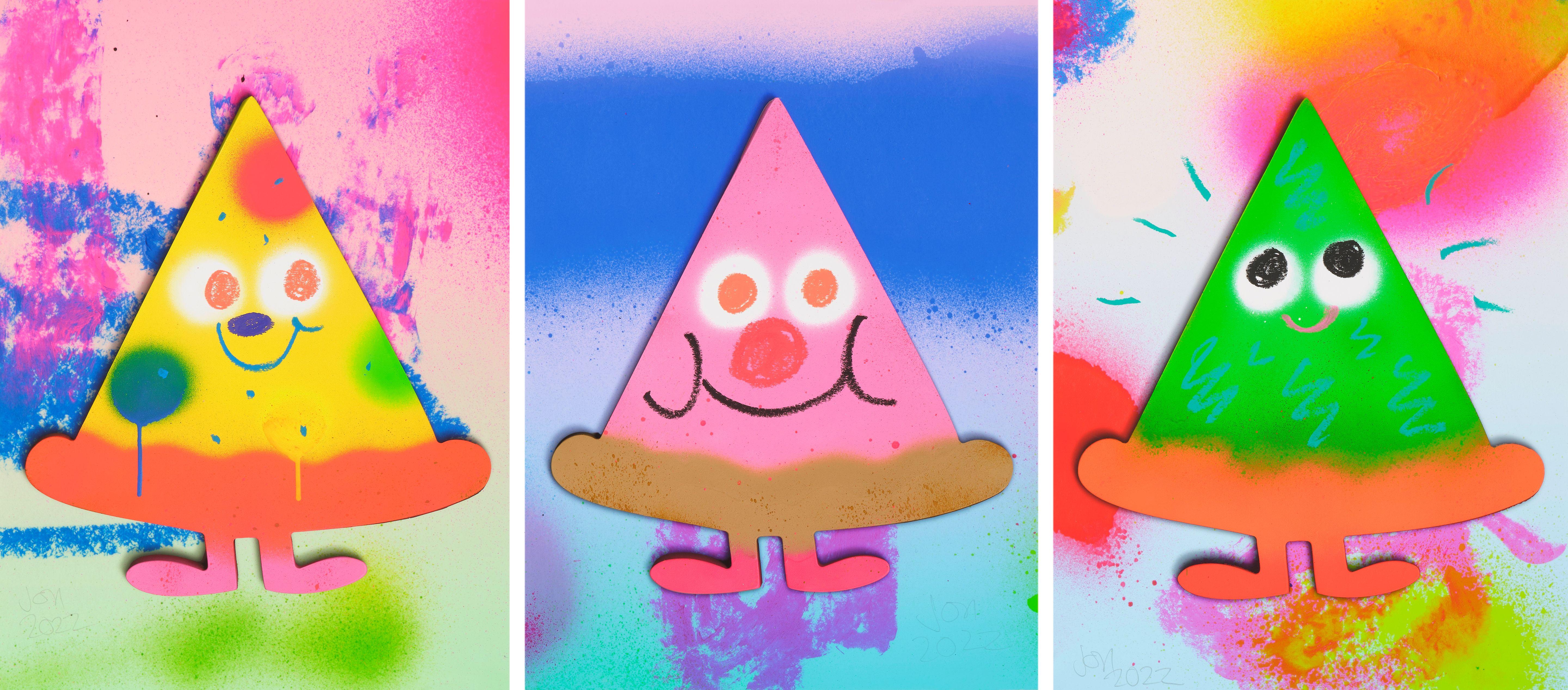 Jon Burgerman - Pizza (A set of three)