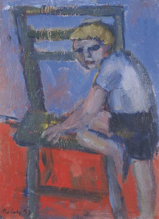 Jon Molvig - Boy Climbing onto a Chair