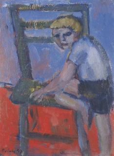 Jon Molvig - Boy Climbing onto a Chair
