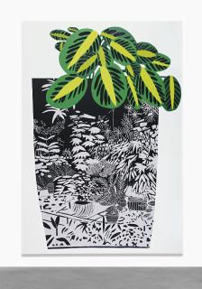 Jonas Wood - Black Landscape Pot With Kiwi Plant