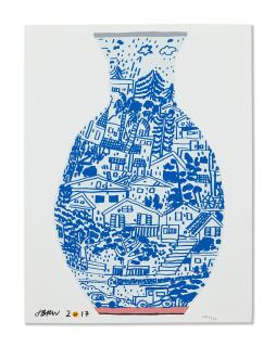 Jonas Wood - Blue Frimkess Landscape Pot