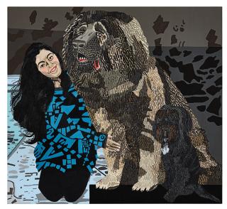 Jonas Wood - Shio With Two Dogs