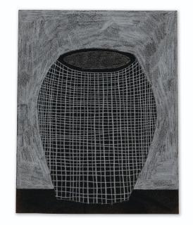 Jonas Wood - Untitled (Black & White Pot)