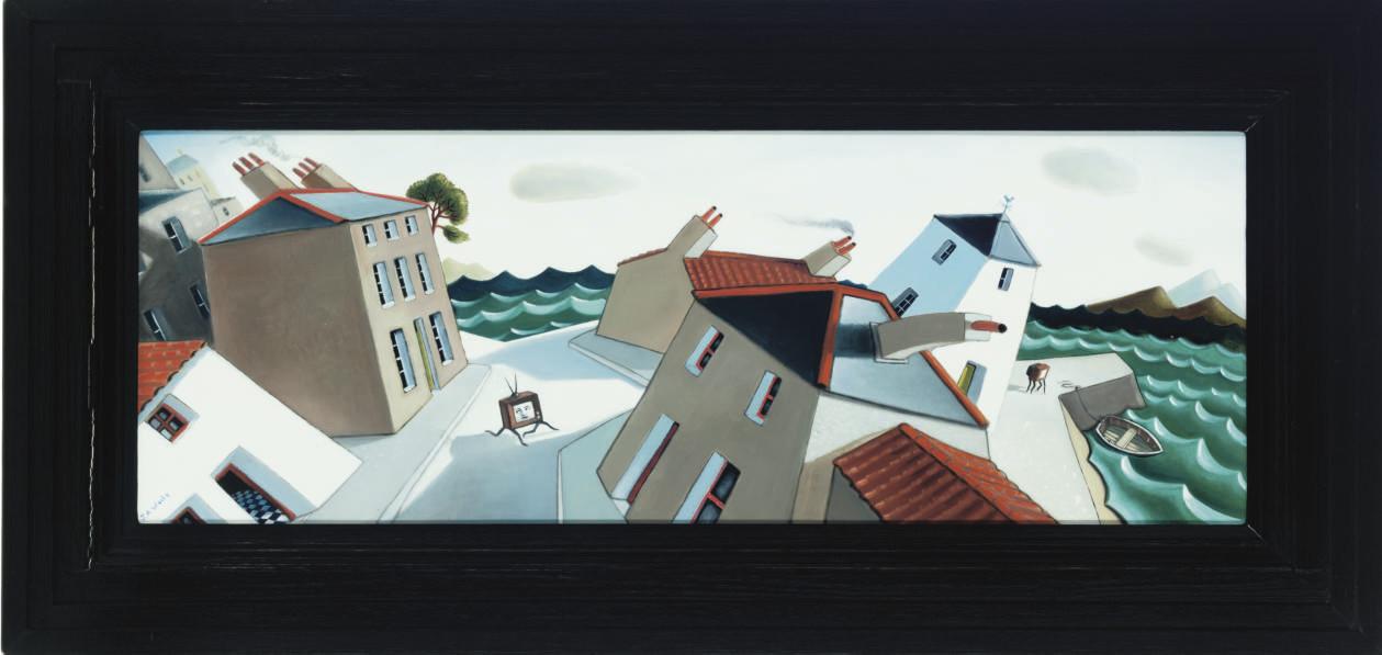 Jonathan Armigel Wade - Coastal settlement with eloping televisions