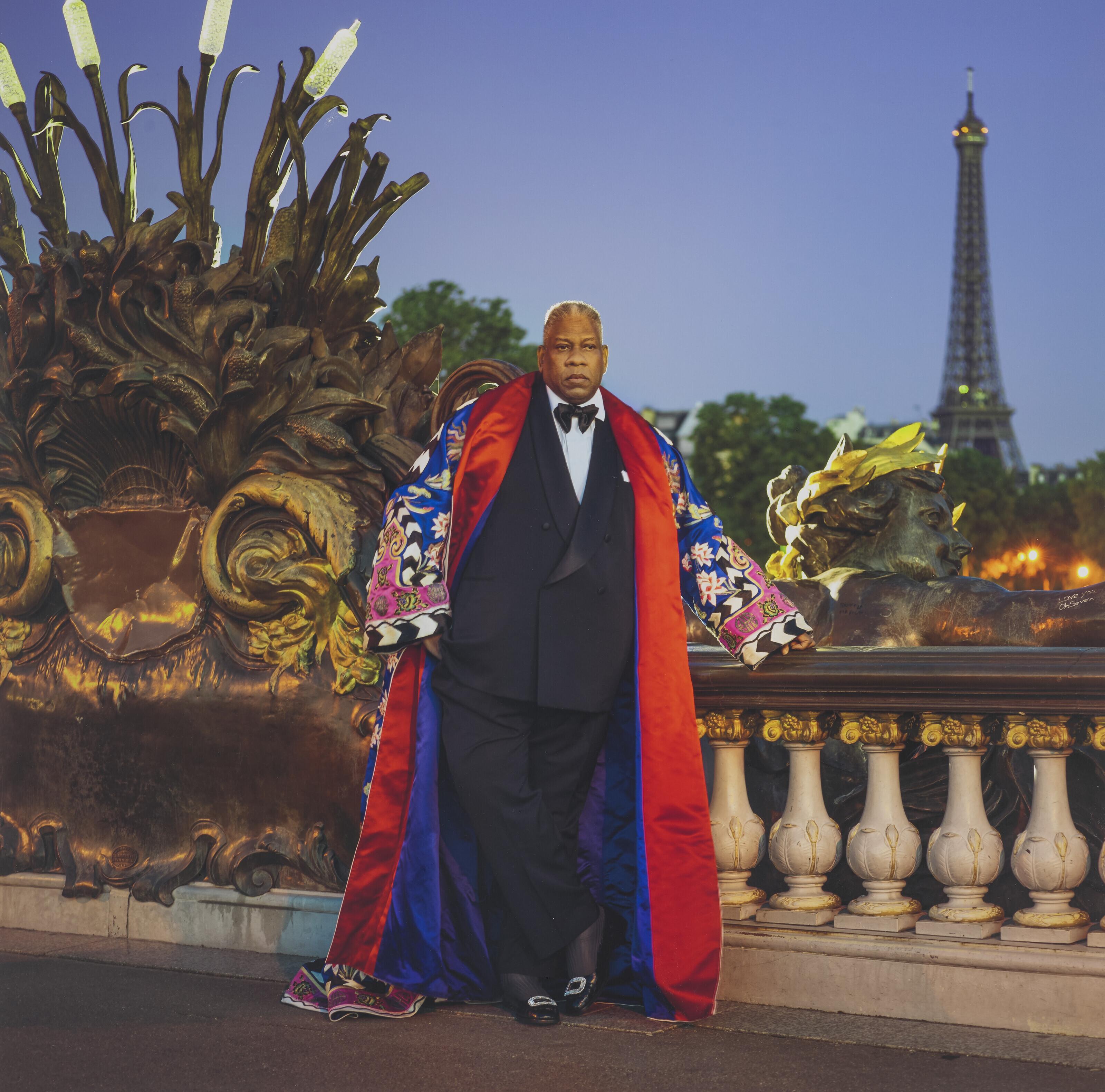 Jonathan Becker - André Leon Talley, Chevalier de l\'ordre des arts et des lettres, on the Pont Alexandre III, Paris, 30 June 2013
