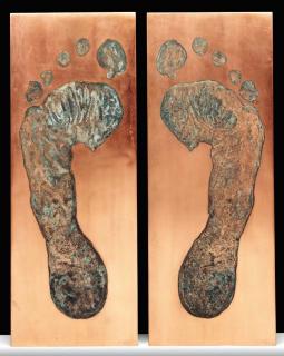 Jonathan Borofsky - Foot Print in Copper (Left); and Foot Print in Copper (Right) (Gemini 1275-6)