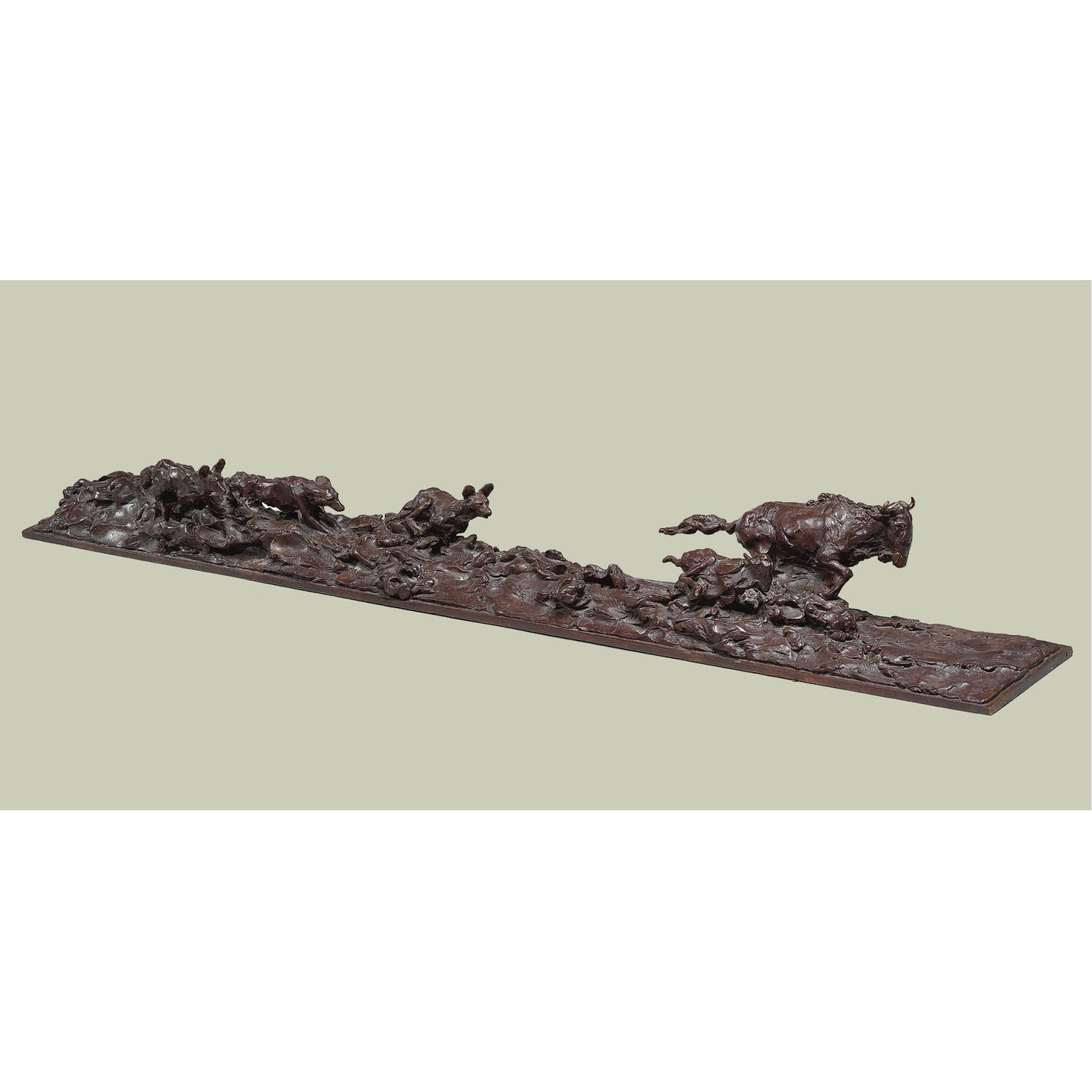 Jonathan Kenworthy - British Wildebeest Pursued By African Wild Dogs