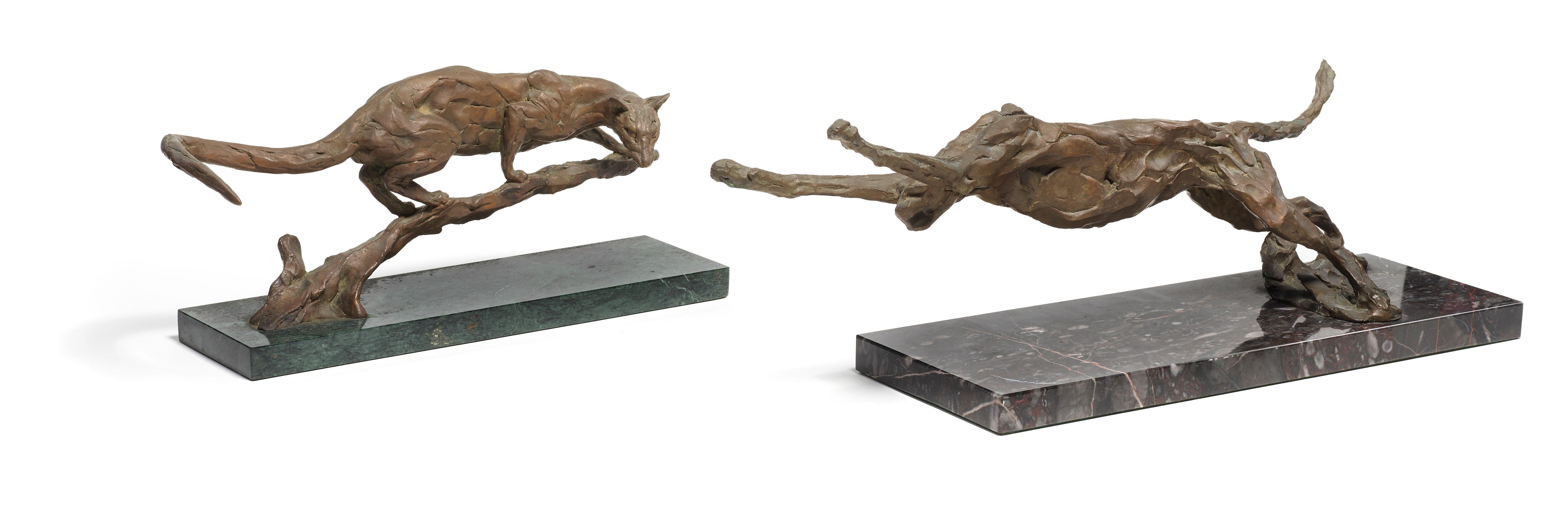 Jonathan Kenworthy - Genet Cat; Cheetah on its Last Bound (a group of two)