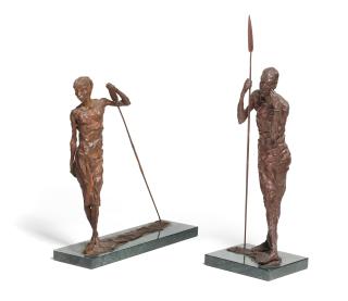 Jonathan Kenworthy - Masai at Rest; Samburu Warrior (a group of two)