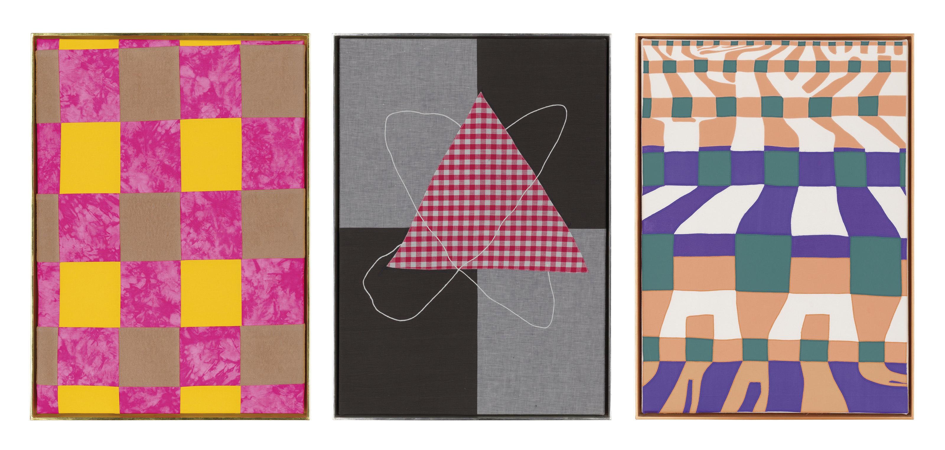 Jonathan Monk - (i) First Check Painting, (ii) Second Check Painting, (iii) Third Check Painting