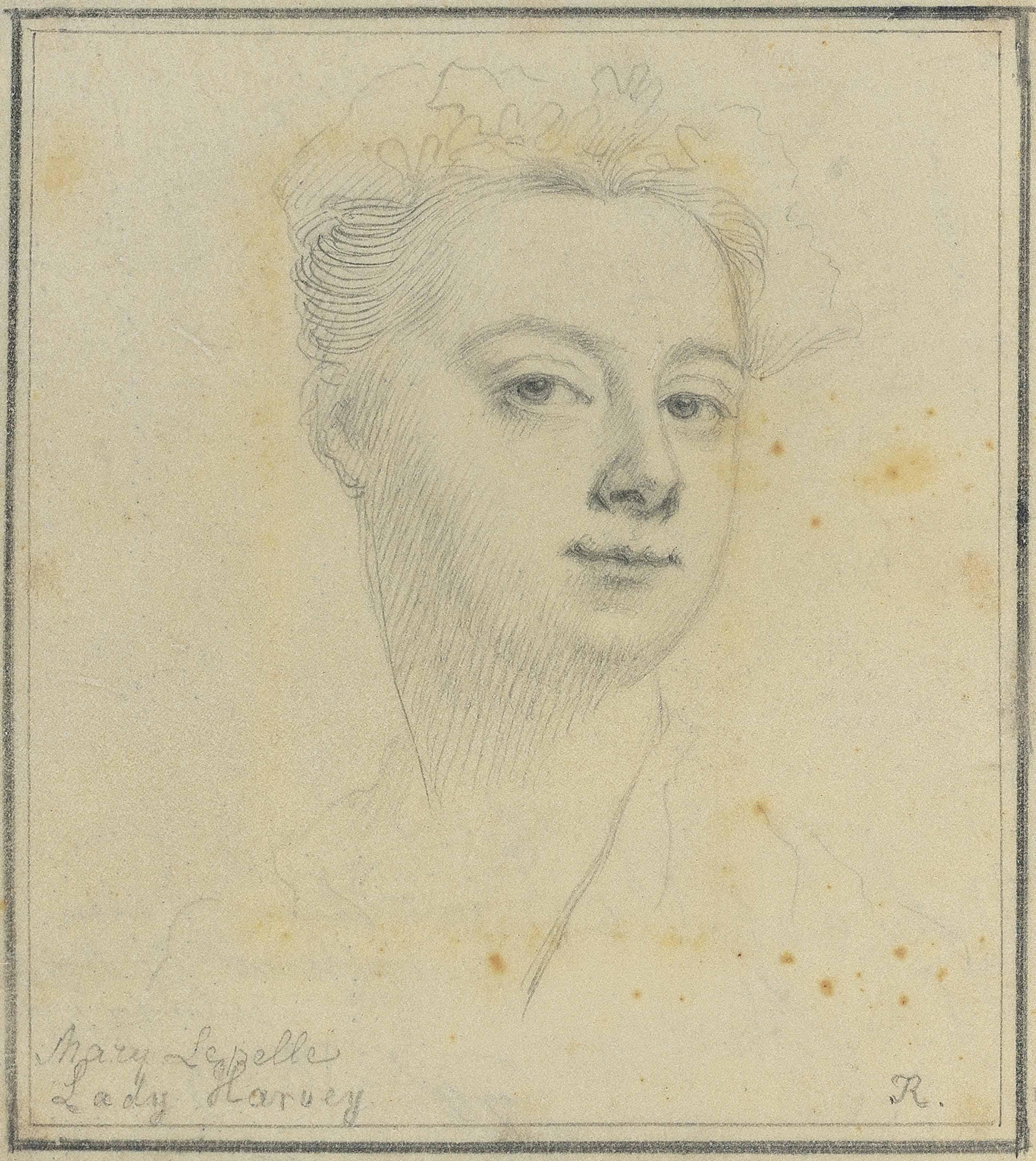 Jonathan Richardson, Sen. - A Portrait Of Lady Mary Hervey, Née Lepelle (1700-1768), Head And Shoulders Within The Memoir, \'Letters Of Lady Mary Lepelle\', 1821