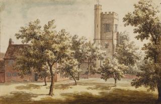 Jonathan Skelton - A Church Tower Seen From An Orchard, Probably St. Mary\'S, Beddington