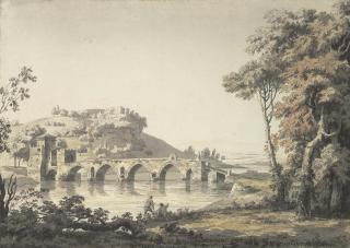 Jonathan Skelton - The Ponte Molle in the Campagna, Northern Rome (recto) and (verso)