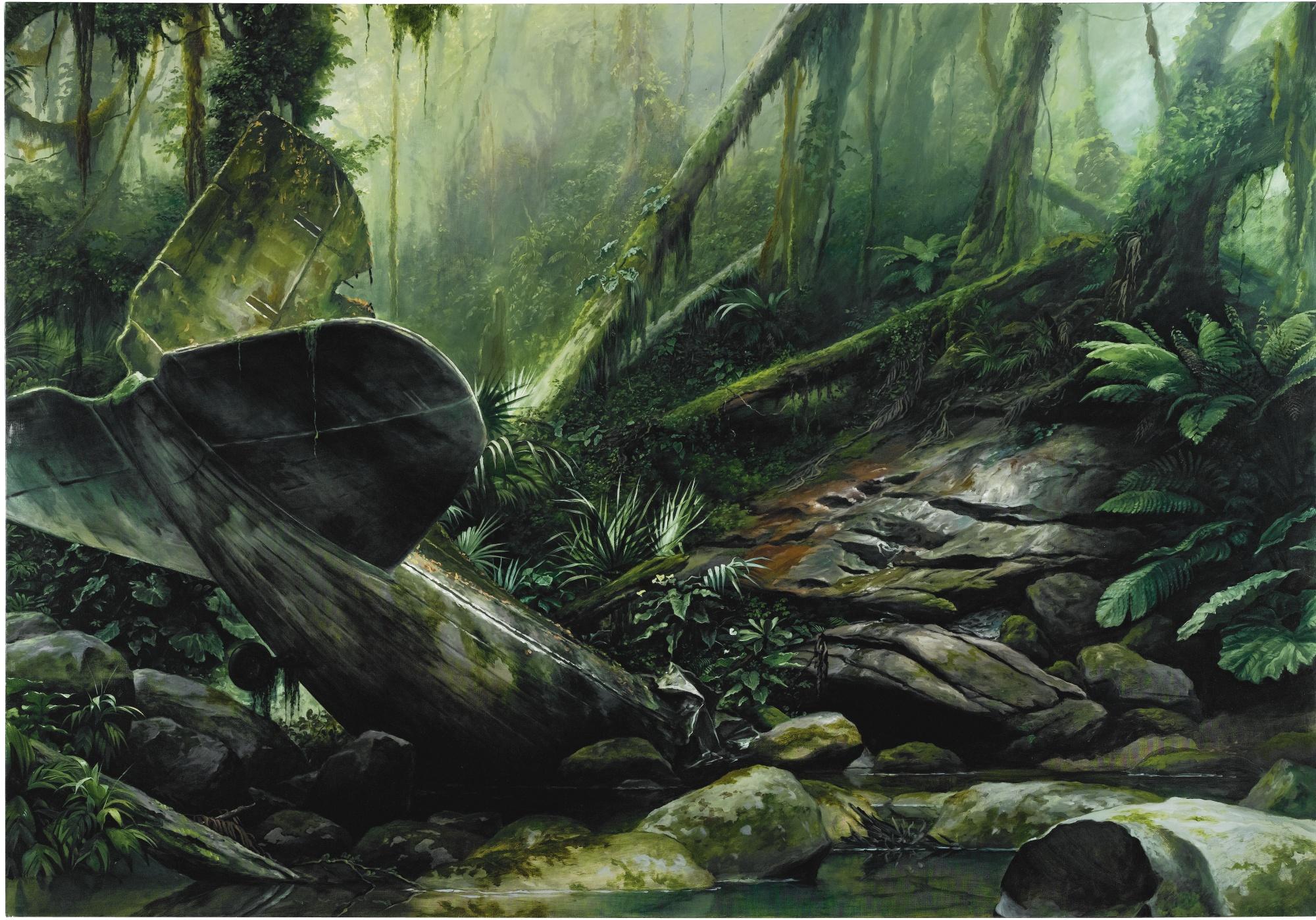 Jonathan Wateridge - Forest Pool With Wreckage