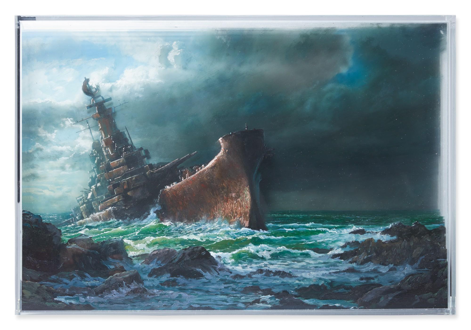 Jonathan Wateridge - Study For Seascape With Wrecked Battleship