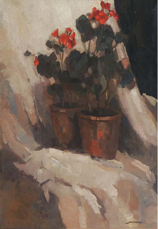 Joop Kropff - A Still Life With Geraniums