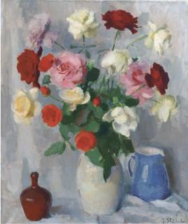 Joop Stierhout - A still life with flowers