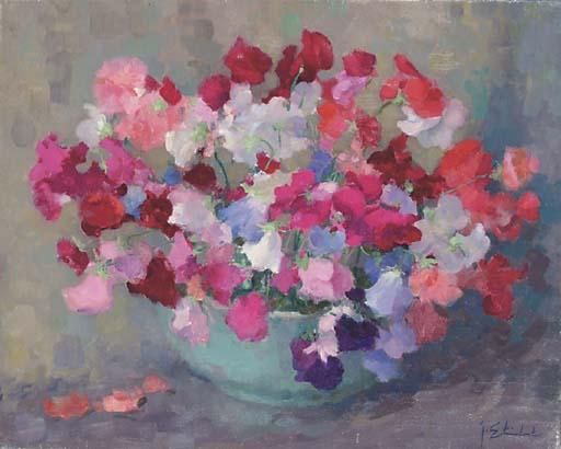 Joop Stierhout - A still life with sweet pea