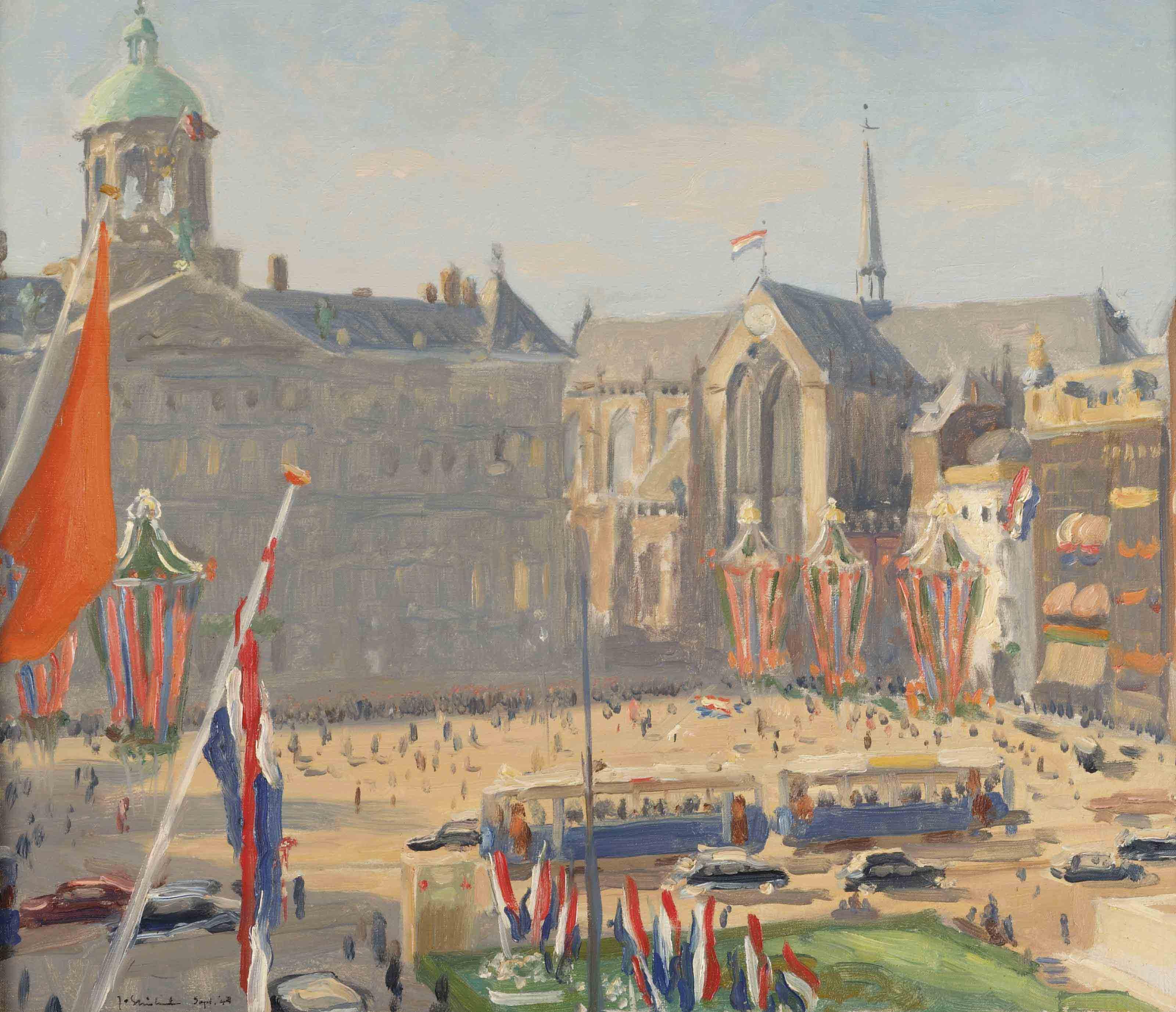 Joop Stierhout - The inauguration of Queen Juliana, Dam square, Amsterdam
