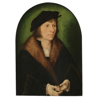 Joos van Cleve - Portrait Of A Man, Half Length, In A Black Cap And A Fur-Trimmed Coat