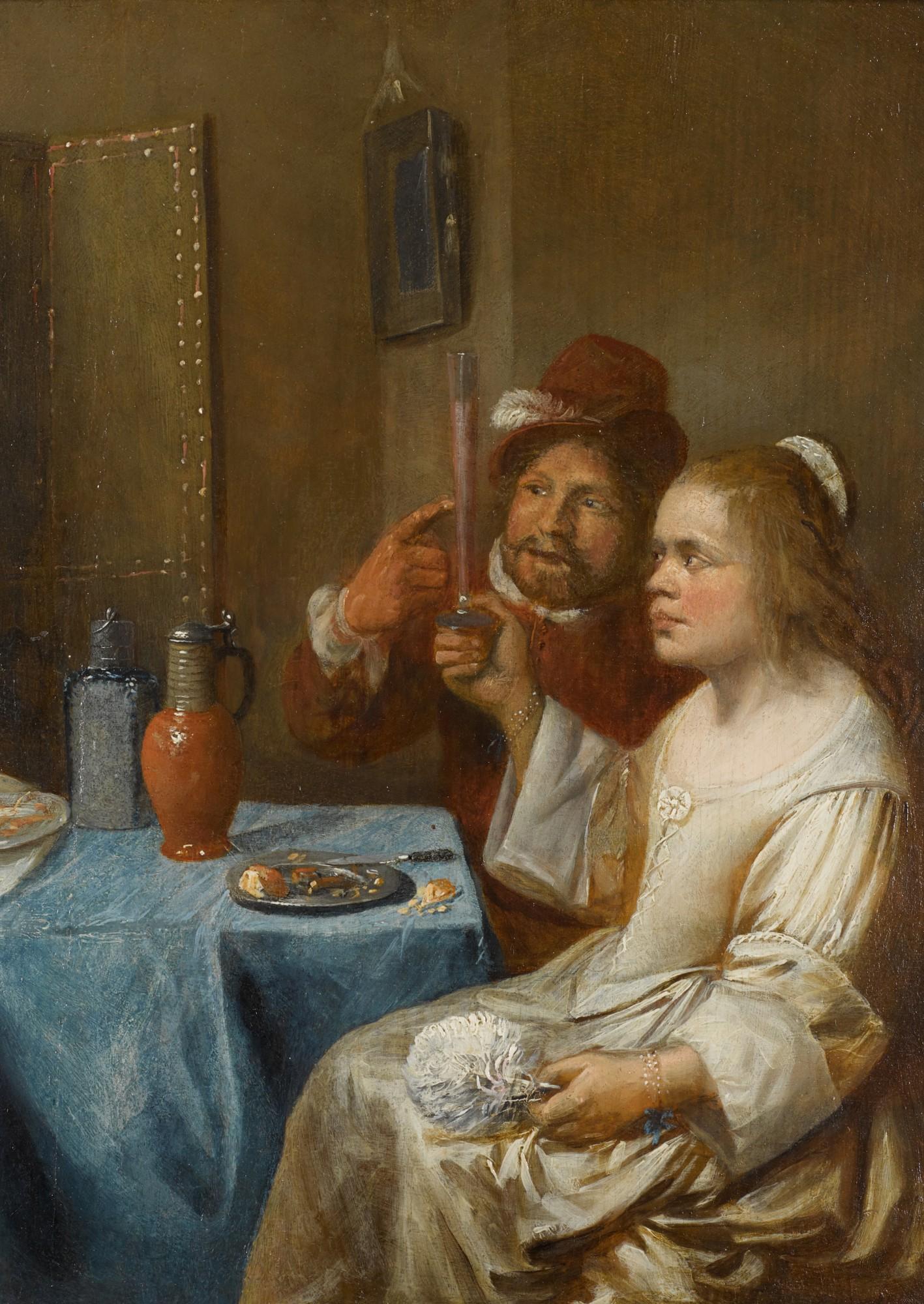 Joos Van Craesbeeck - A Couple Drinking Wine