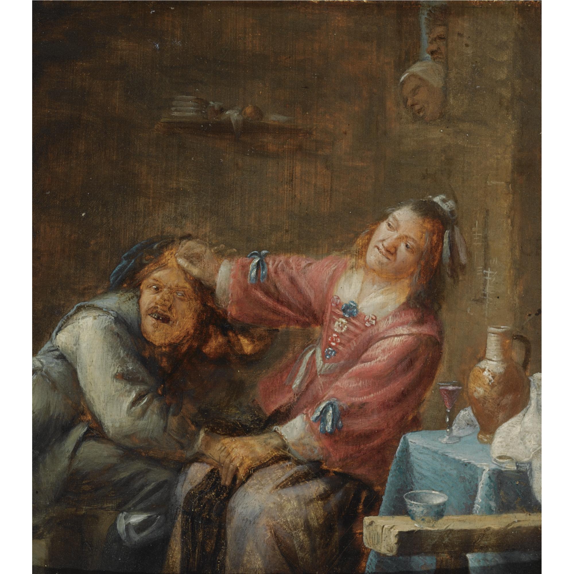 Joos Van Craesbeeck - A Couple Fighting In An Interior