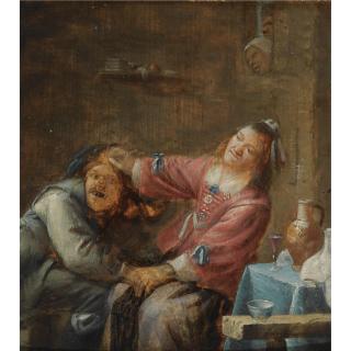 Joos Van Craesbeeck - A Couple Fighting In An Interior