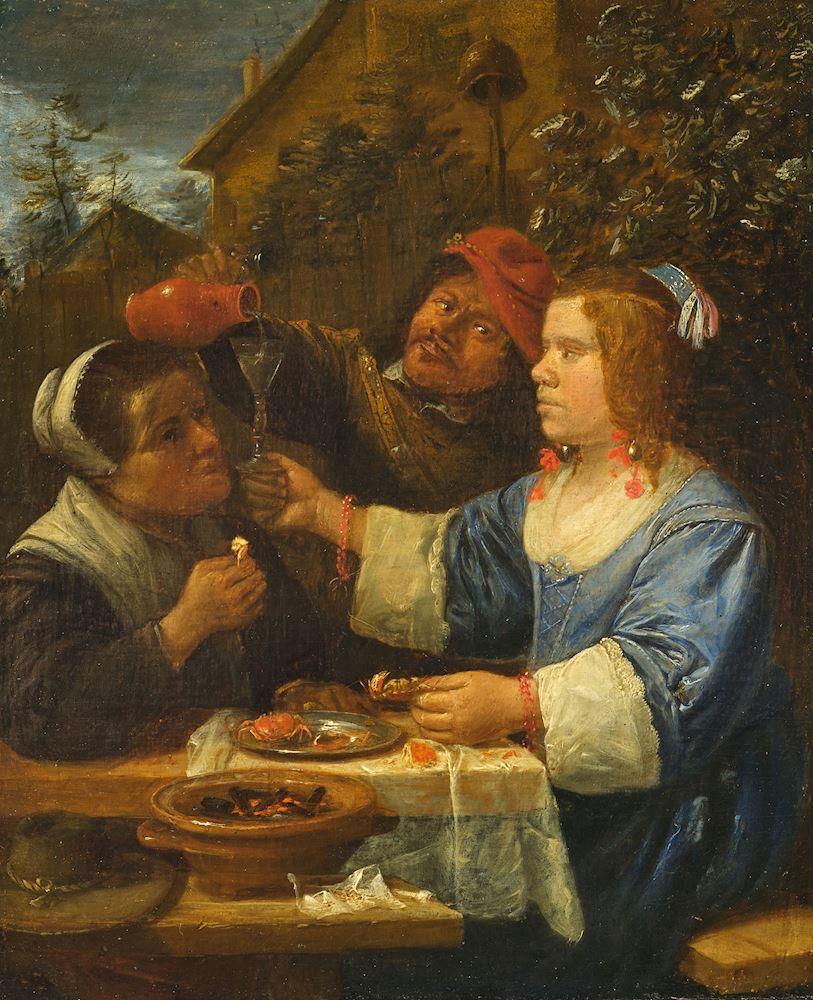 Joos Van Craesbeeck - Mahlzeit im Freien.