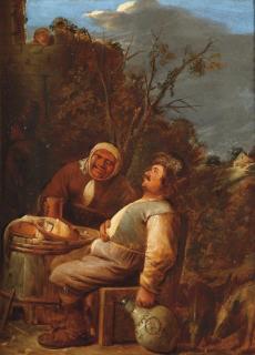 Joos van Craesbeeck - Peasants Drinking Outside An Inn