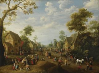 Joost Cornelisz. Droochsloot - A Village Kermesse With Numerous Peasants Feasting