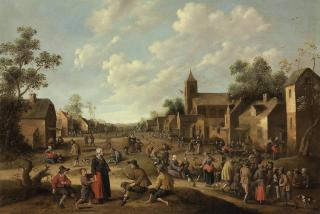 Joost Cornelisz. Droochsloot - A village street scene