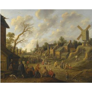 Joost Cornelisz. Droochsloot - A Wide Street Through A Village Filled With Numerous Figures And Overlooked By A Windmillaccompanied By The Certificate Of Dr. Walther Bernt Dated Munich, 10 December 1970.