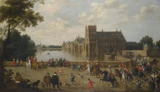 Joost Cornelisz. Droochsloot - The Princes Of Orange Leaving The Buitenhof And Passing The Western Side Of The Hofvijver In The Hague.