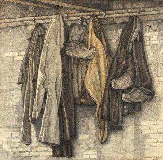Jopie Huisman - Old Coats And Trousers Hanging From A Hat-Rack