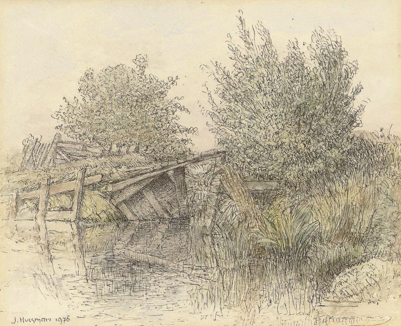 Jopie Huisman - Trees by a ditch on a sunny day