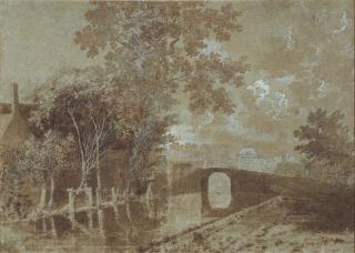 Joris Van Der Haagen - A Canal Scene by Moonlight