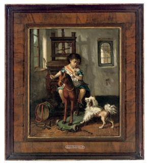 Jos Gyselinckx - A young boy on a rocking horse; and A young boy playing the violin